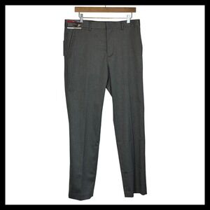 NWT J. Ferrar Mens Slim Fit Grey Herringbone Stretch Dress Pants New With Flaw